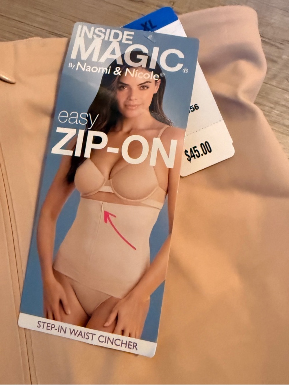 Naomi & Nicole Easy Zip-On Step-In Waist Cincher - Nude XL